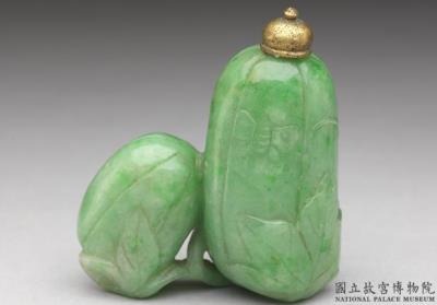 图片[3]-Jadeite snuff bottle in the shape of two connected melons, Qing dynasty, 18th-19th century-China Archive